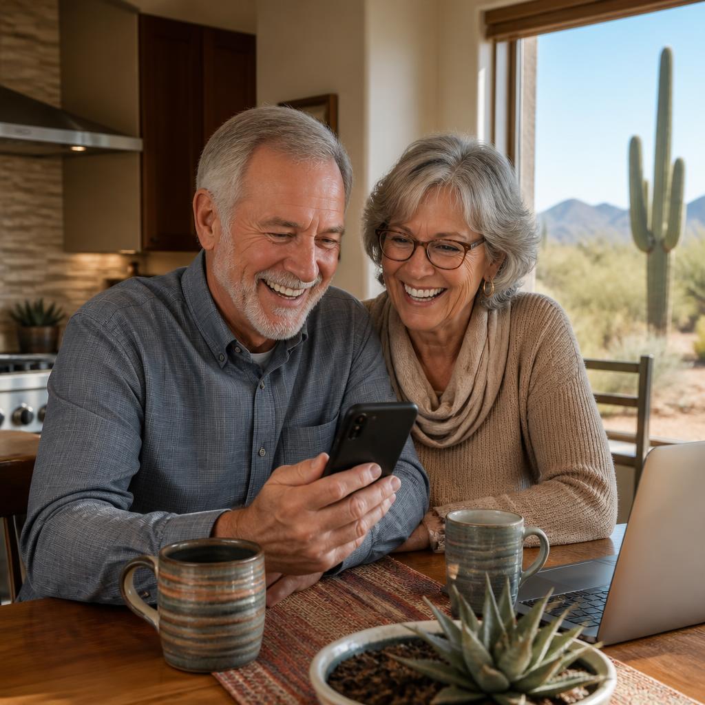 Retired Arizona homeowners leaving a five-star Google review for REALTOR® William Fleck